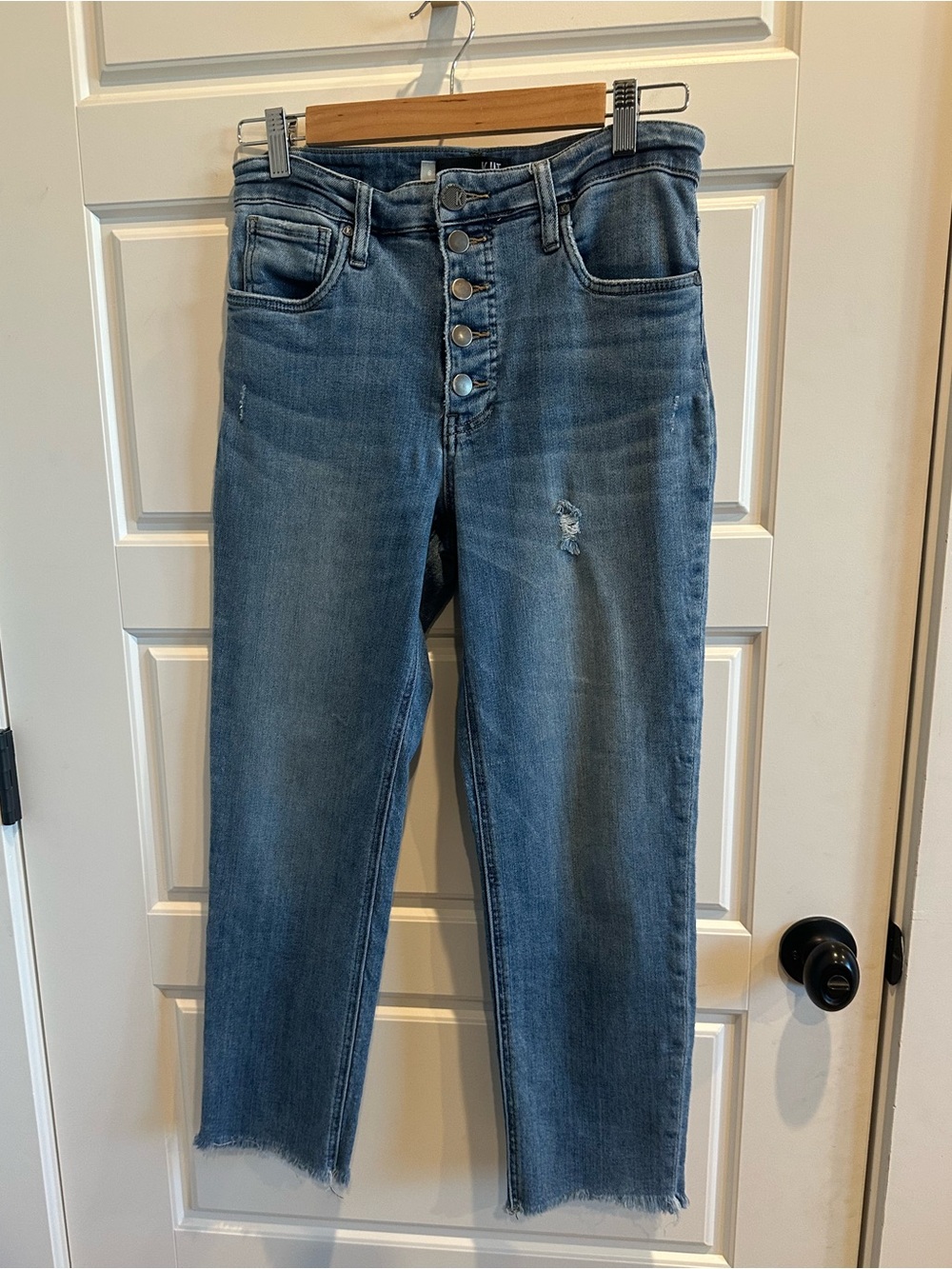 KUT From The Kloth Frayed Straight Leg Jeans